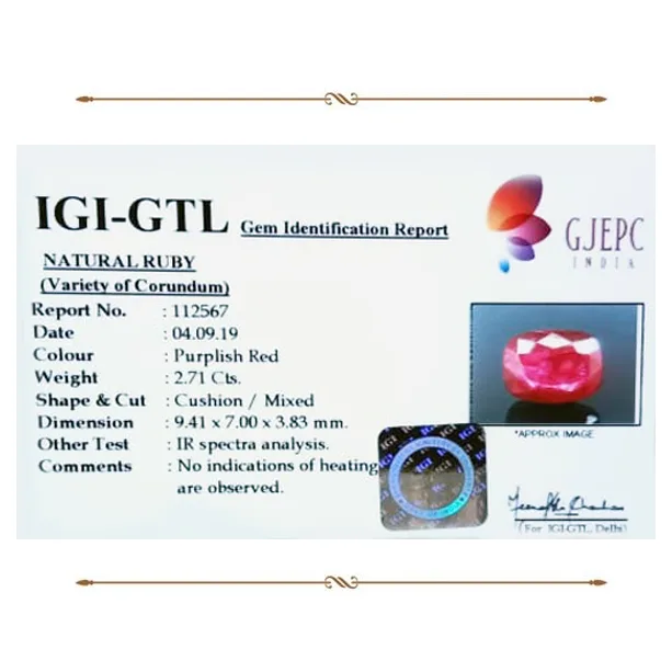 African Ruby 2.71ct. (Super Premium) view 2