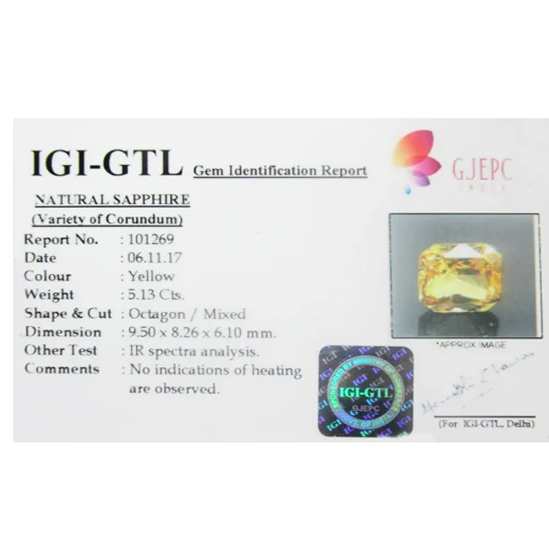 Yellow Sapphire 5.13ct On-Demand view 2