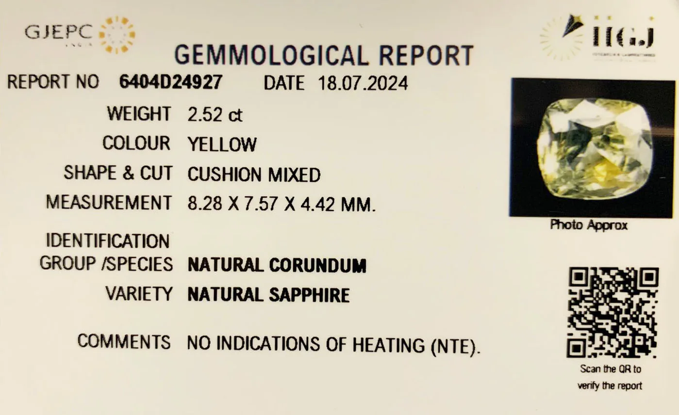 Yellow Sapphire 2.52ct. (Luxury) view 3