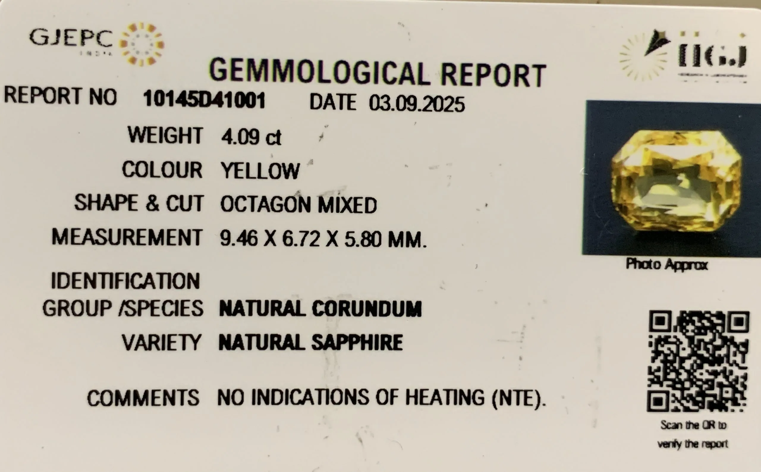 Yellow Sapphire 4.09ct-On Demand view 2