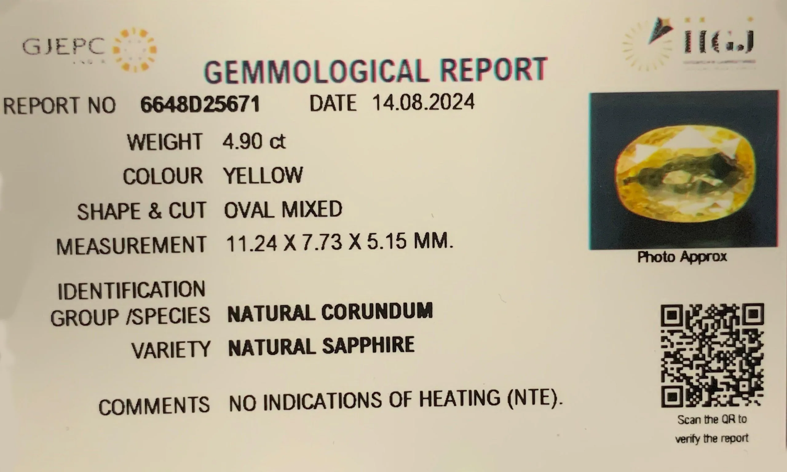 Yellow Sapphire 4.90ct.On-Demand view 2