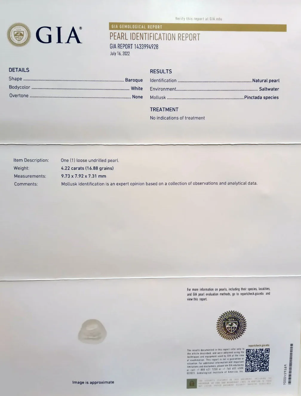 Basra Pearl 4.22ct.On-Demand view 2