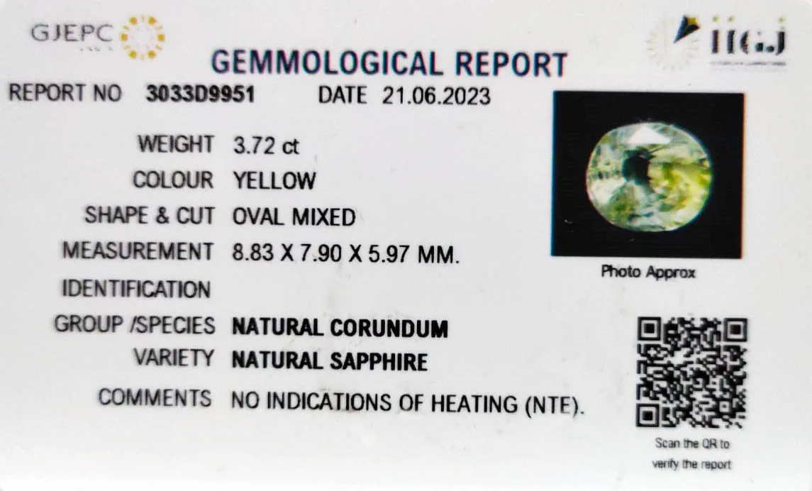 Yellow Sapphire 3.72ct. (Luxury) view 2