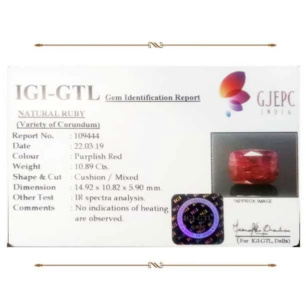 African Ruby 10.89 ct. (Super Premium) view 2