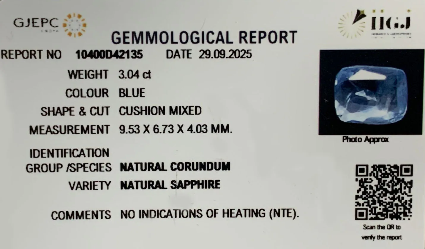 Blue Sapphire 3.04ct. (Economy) view 2