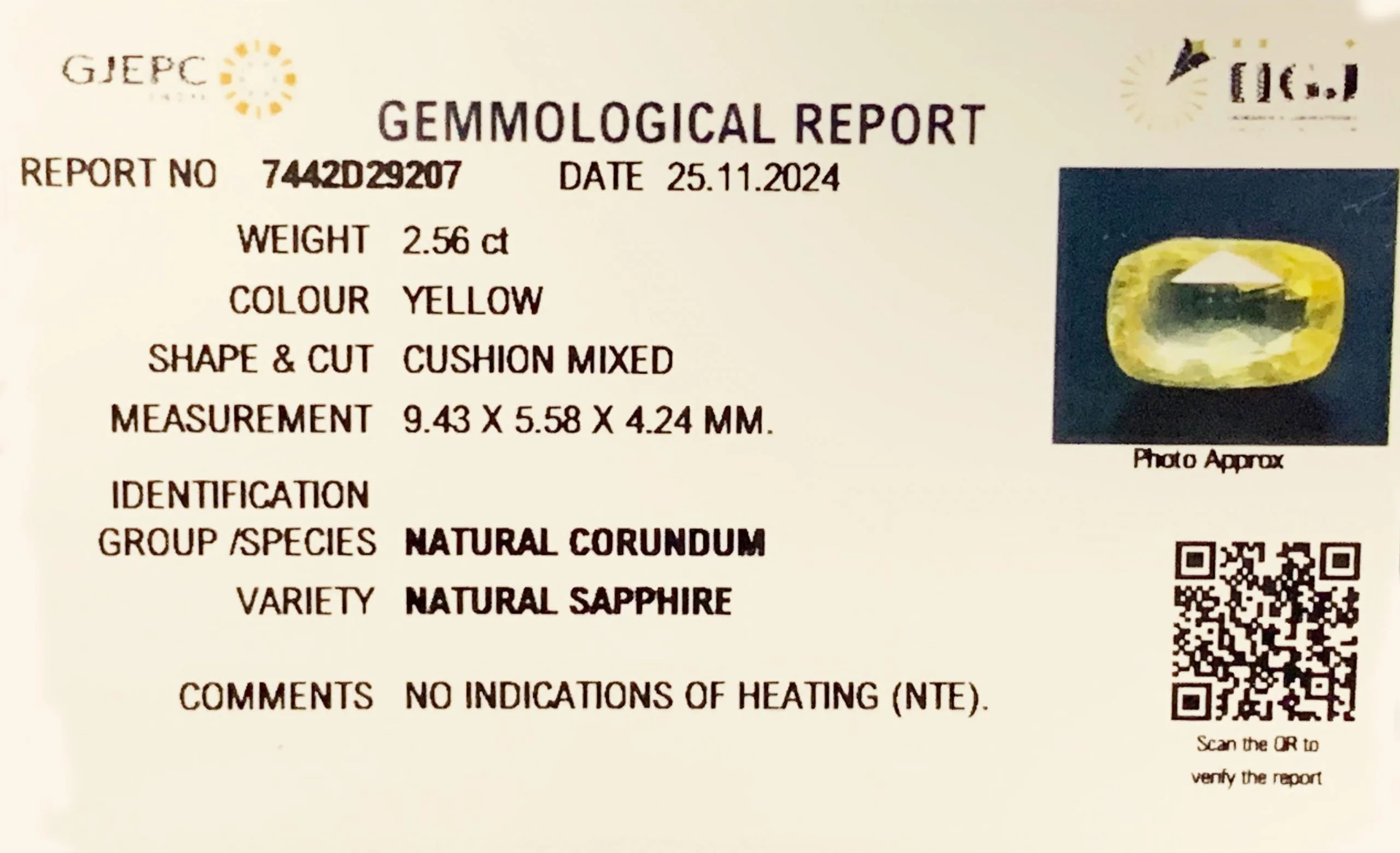Yellow Sapphire 2.56ct. (Luxury) view 2