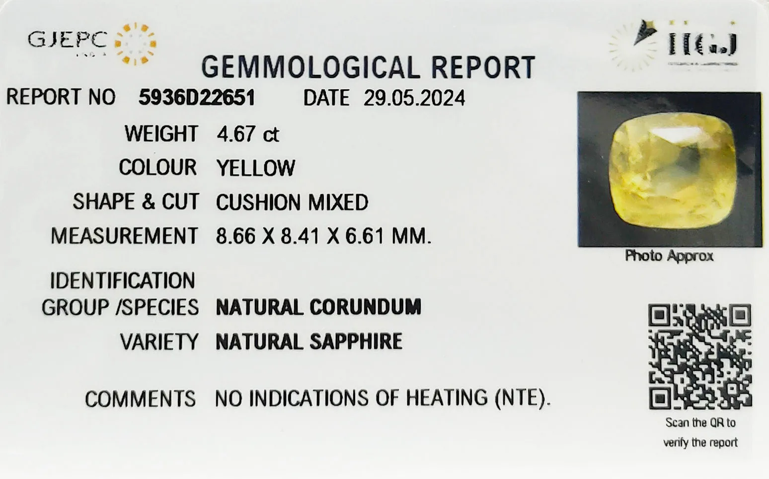 Yellow Sapphire 4.67ct. (Super Premium) view 3