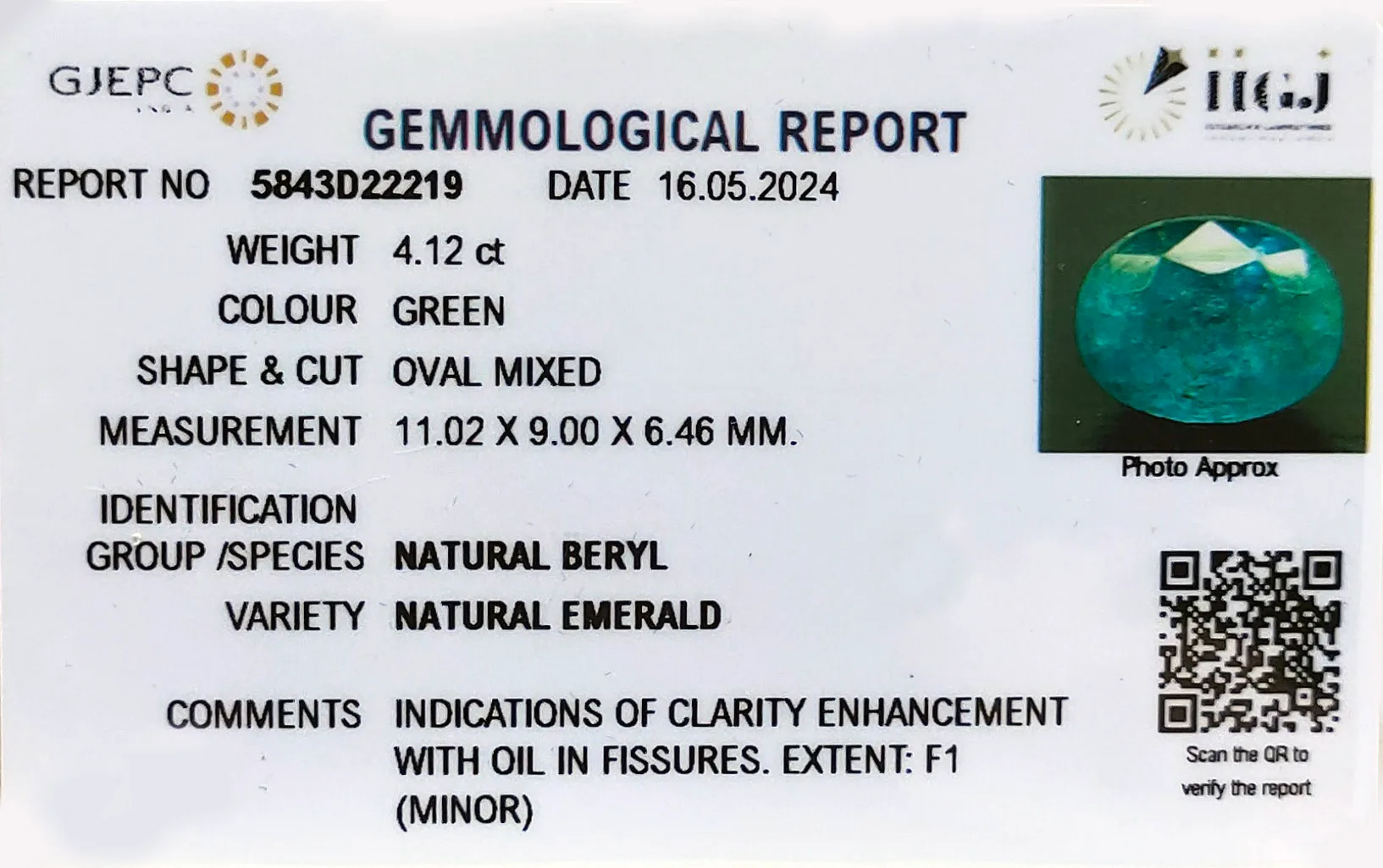 Emerald 4.12ct. (Super Premium) view 3