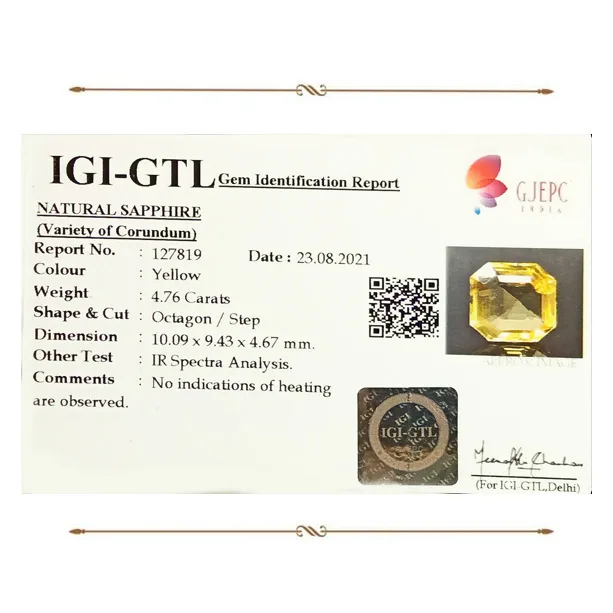Yellow Sapphire 4.76ct.On-Demand view 2