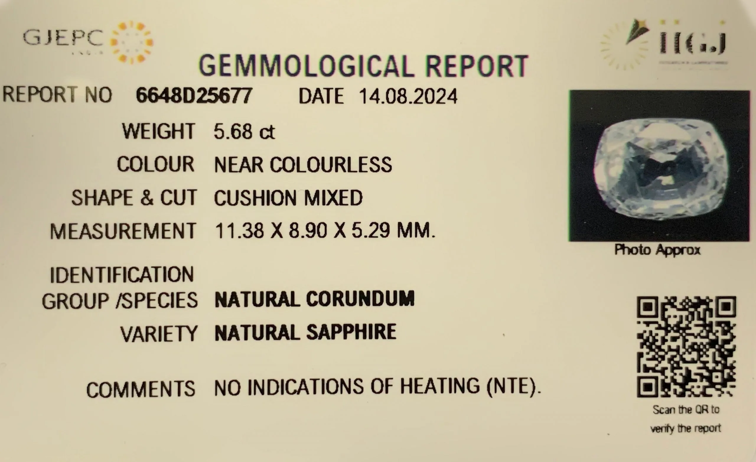 White Sapphire 5.68ct. (Luxury) view 2