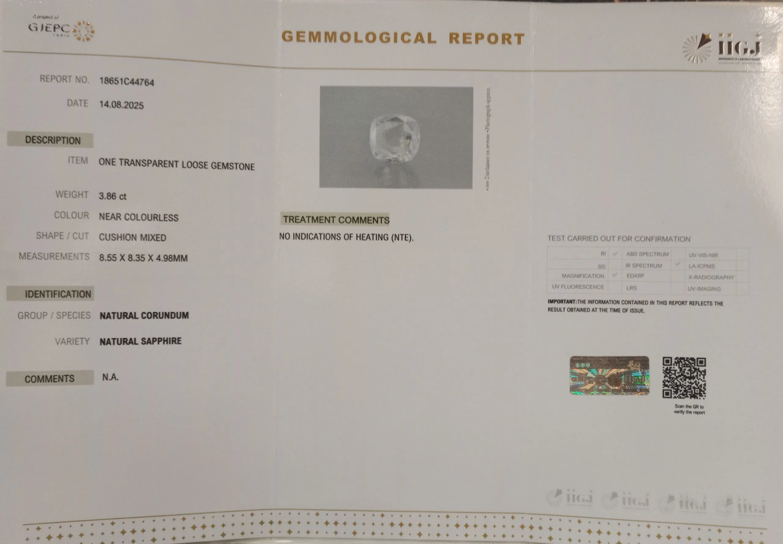 White Sapphire 3.86ct. (Premium) view 2