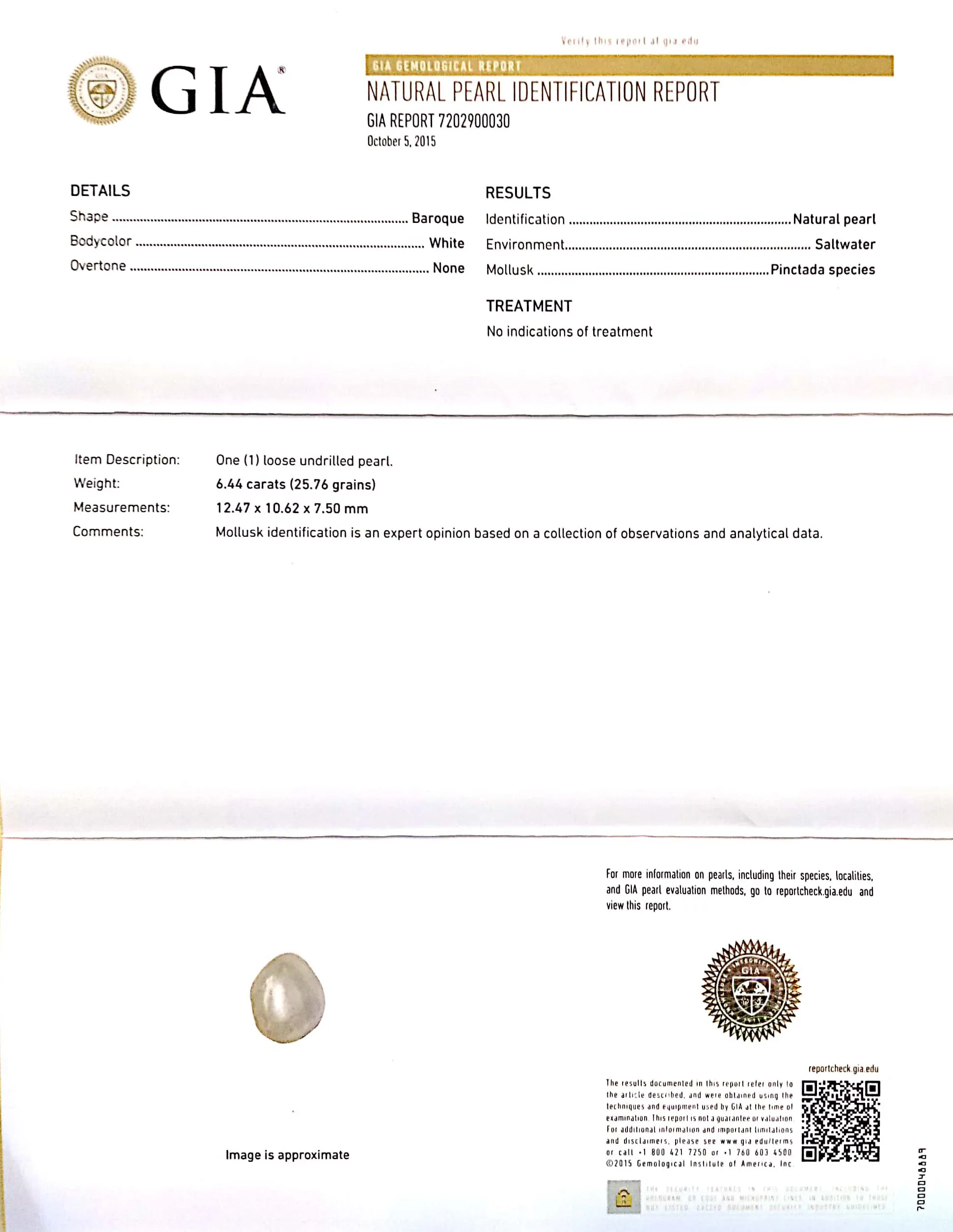 Basra Pearl 6.44ct.On-Demand view 2