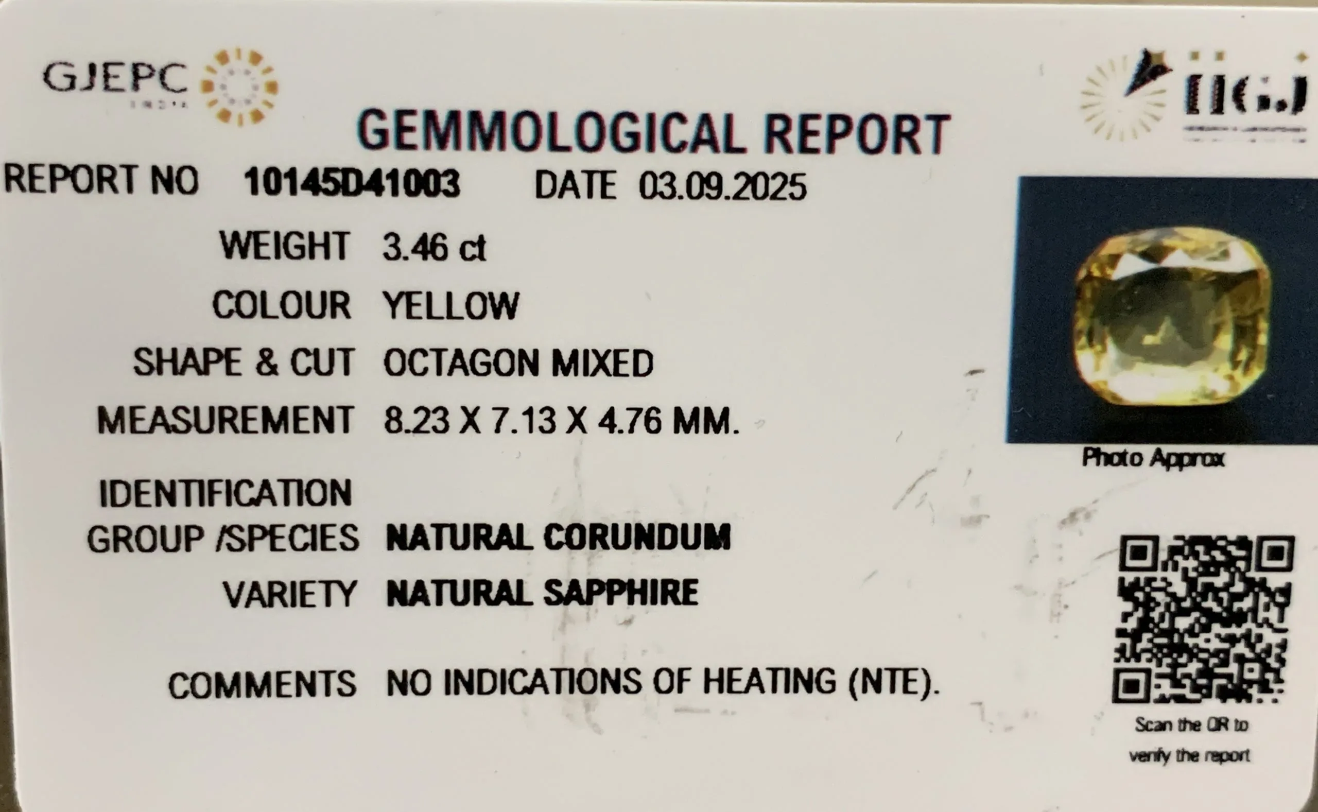 Yellow Sapphire 3.46ct.On-Demand view 2