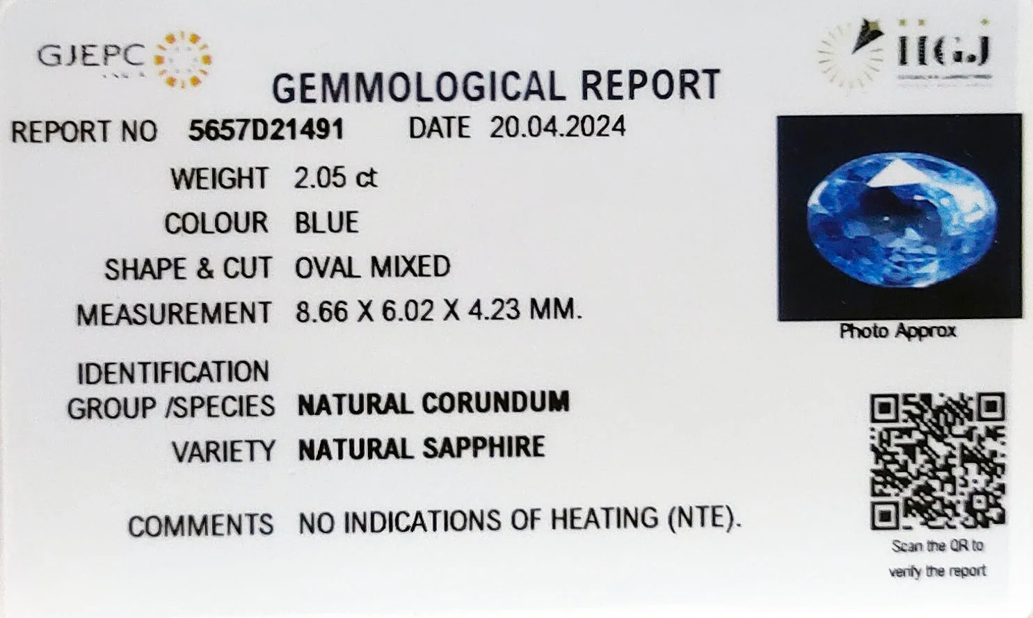 Blue Sapphire 2.05ct. (Luxury) view 2