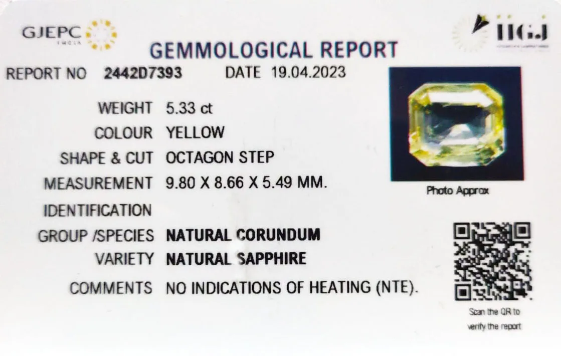 Yellow Sapphire 5.33ct.On-Demand view 2