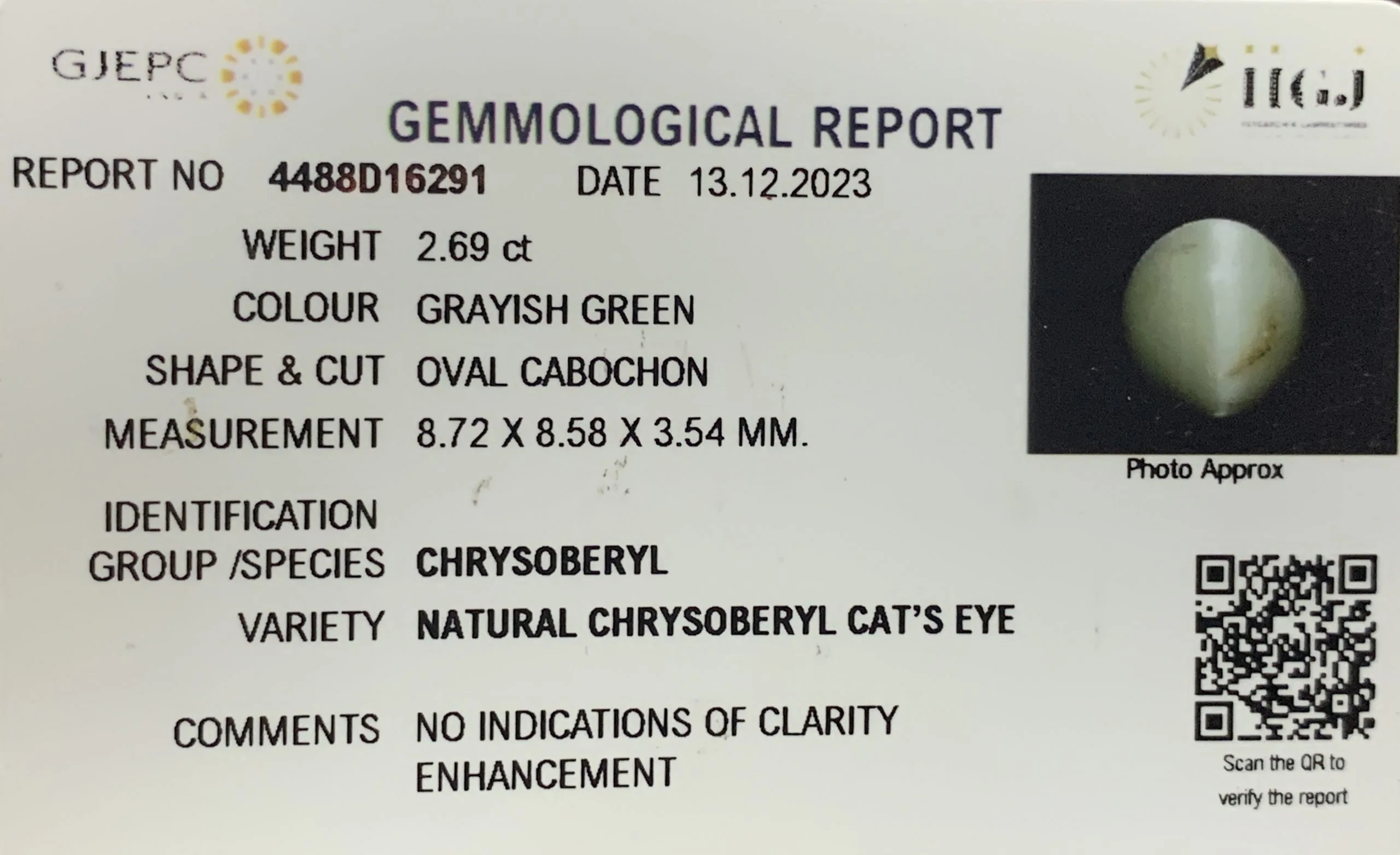 Catseye 2.69ct. (Luxury) view 2