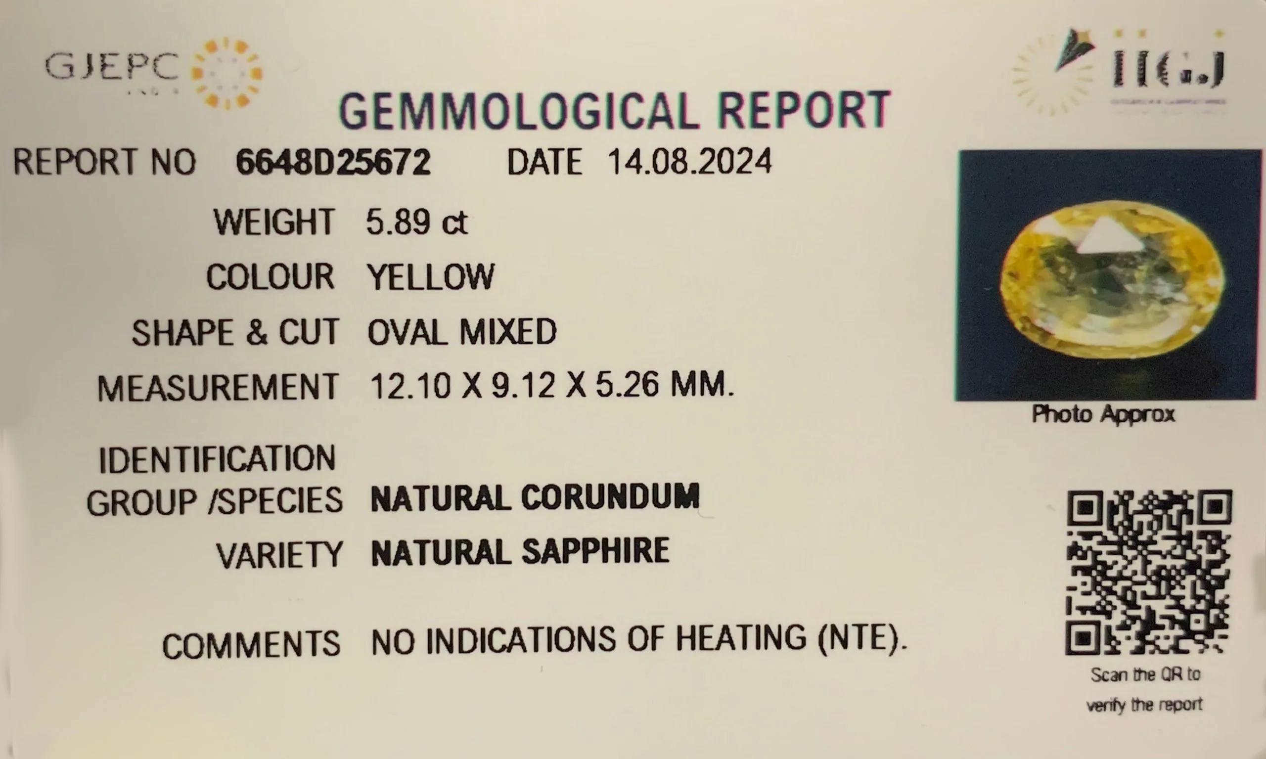 Yellow Sapphire 5.89ct.On-Demand view 2