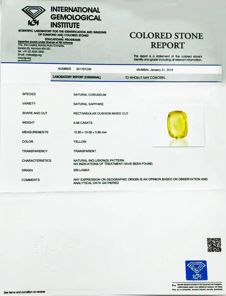 Yellow Sapphire 8.88ct On-Demand view 2