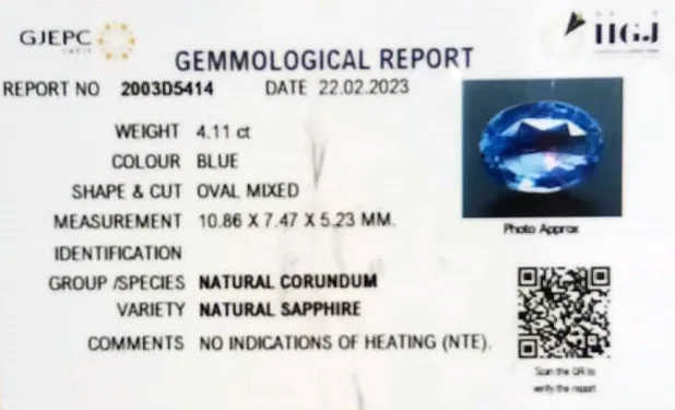 Blue Sapphire 4.11ct.On-Demand view 3