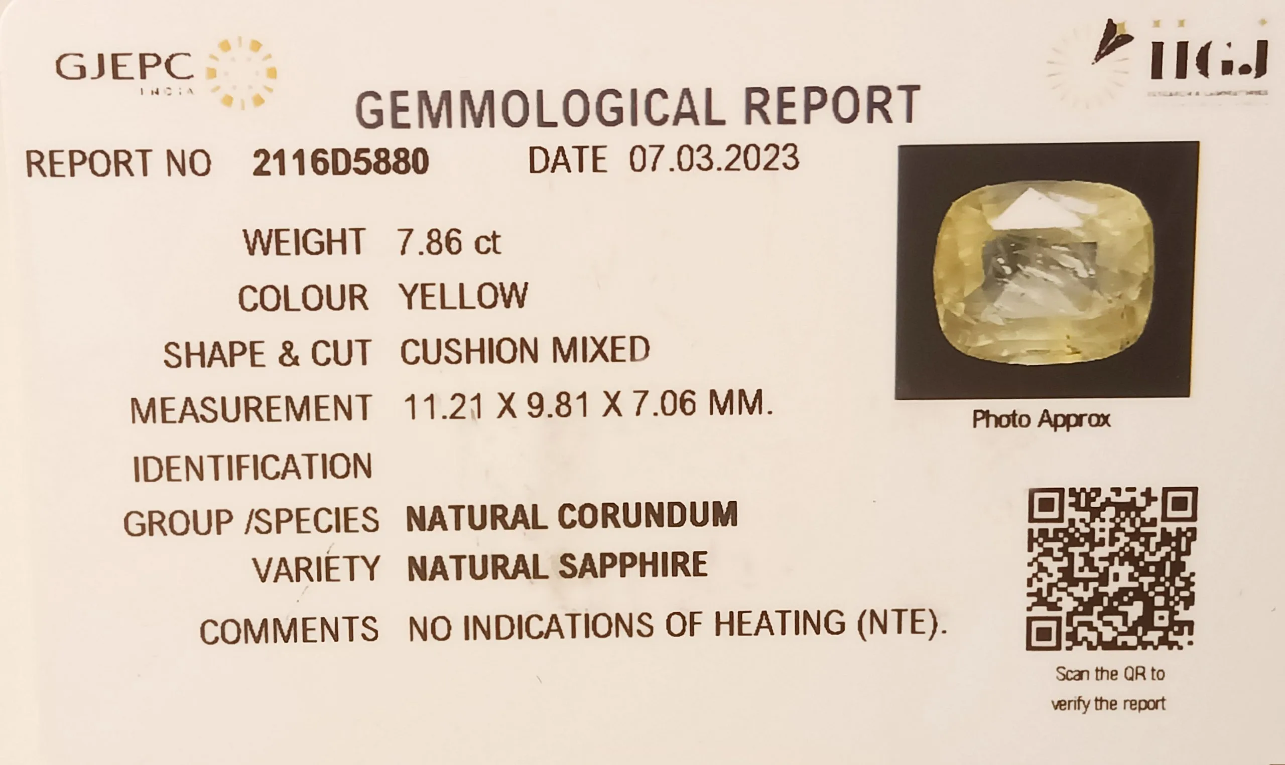 Yellow Sapphire 7.86ct. (Super Premium) view 2