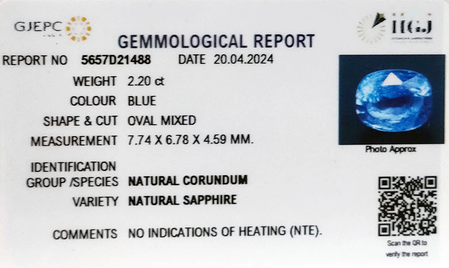 Blue Sapphire 2.20ct. (Luxury) view 2