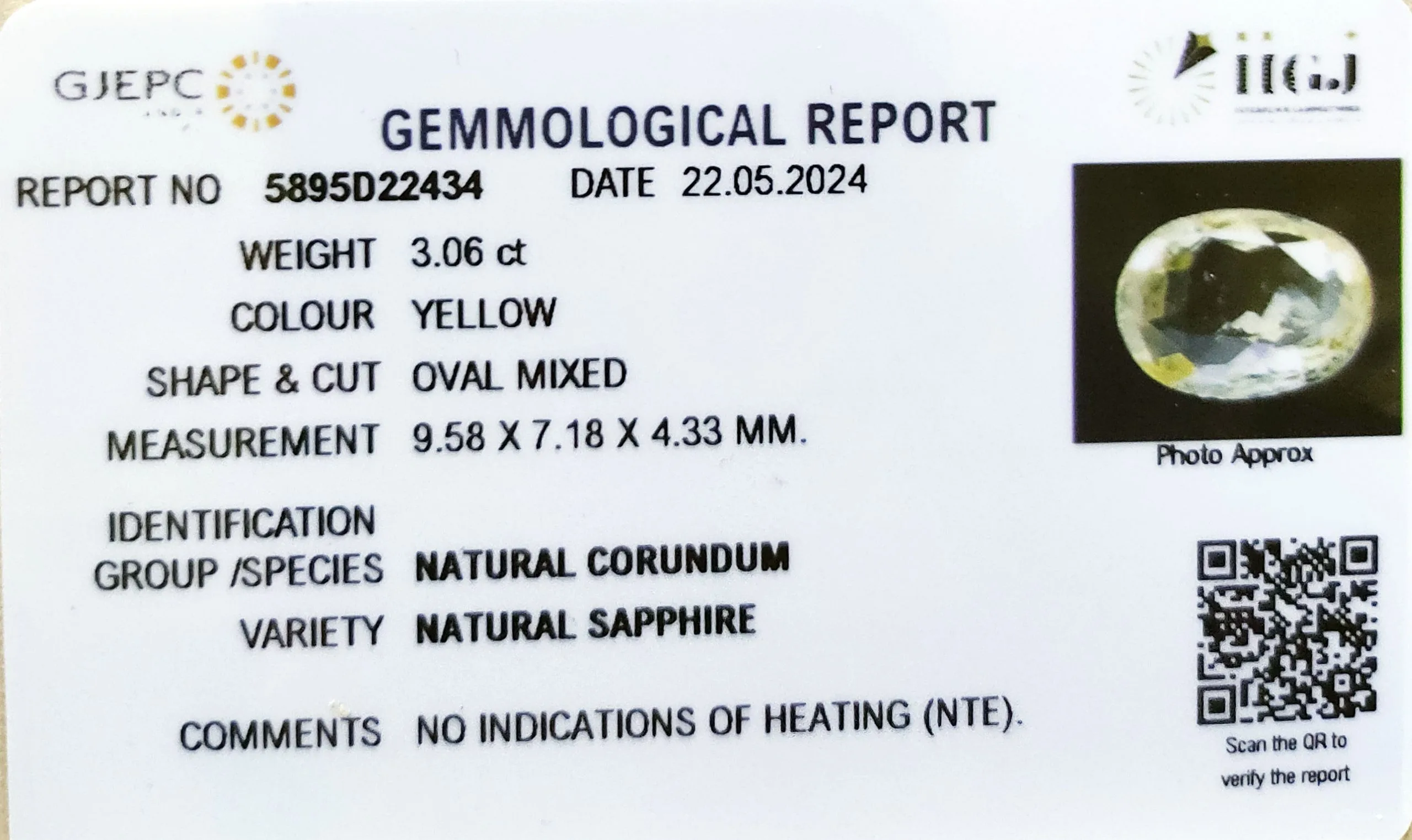 Yellow Sapphire 3.06ct. (Luxury) view 3