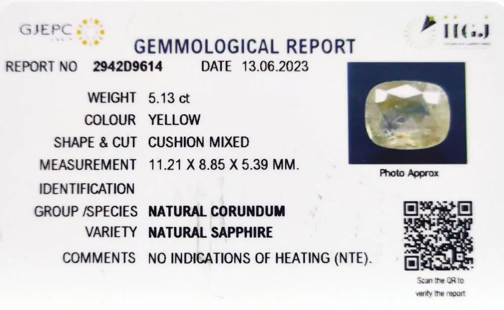 Yellow Sapphire 5.13ct. (Economy) view 2