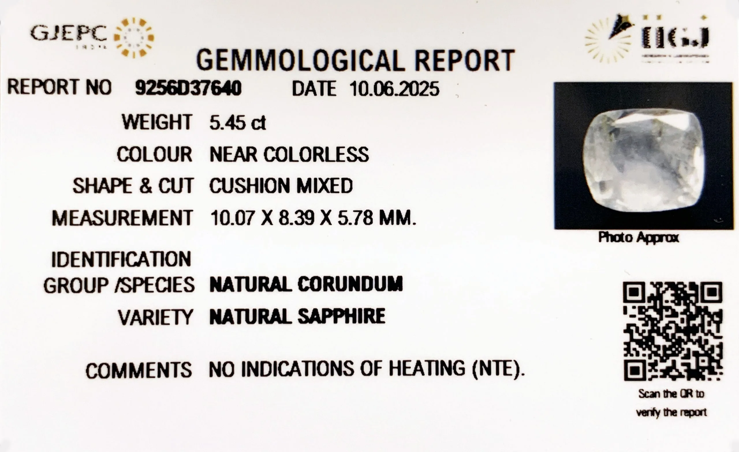 White Sapphire 5.45ct. (Economy) view 2