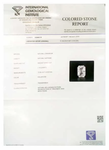 White Sapphire 7.10ct.On-Demand view 3