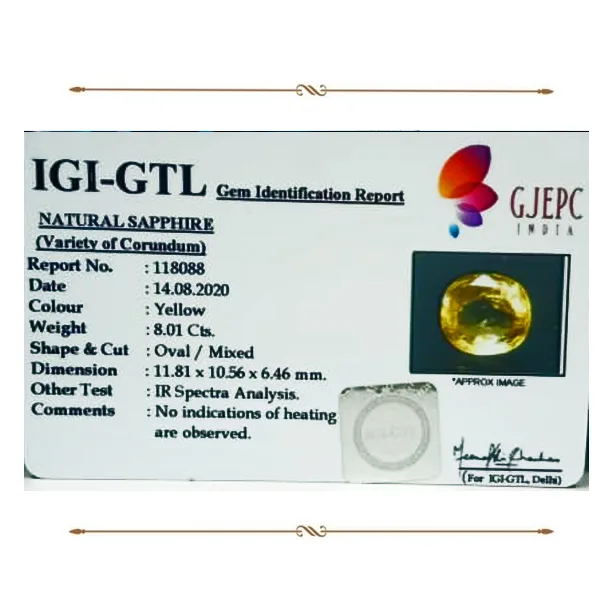 Yellow Sapphire 8.01ct.On-Demand view 3