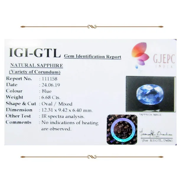 Blue Sapphire 6.68ct.On-Demand view 2