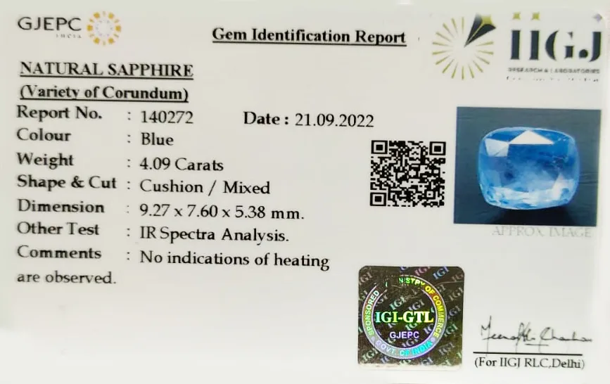Blue Sapphire 4.09ct. (Economy) view 3