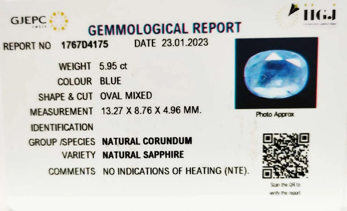 Blue Sapphire 5.95ct. (Economy) view 2