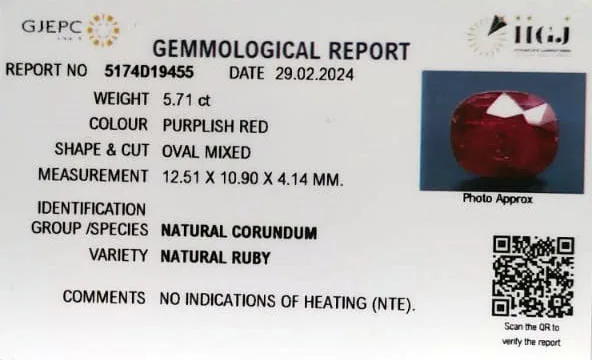 African Ruby 5.71ct. (Luxury) view 2