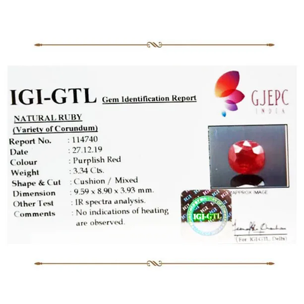 African Ruby 3.34ct. (Luxury) view 2