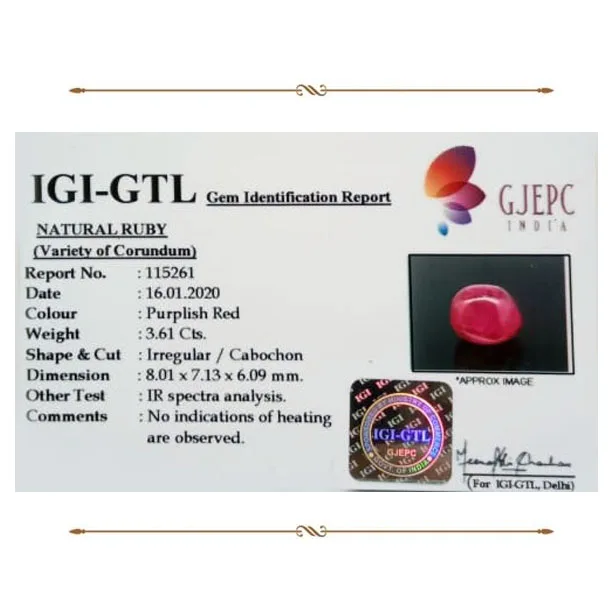 Burma Ruby 3.61ct. (Super Premium) view 2