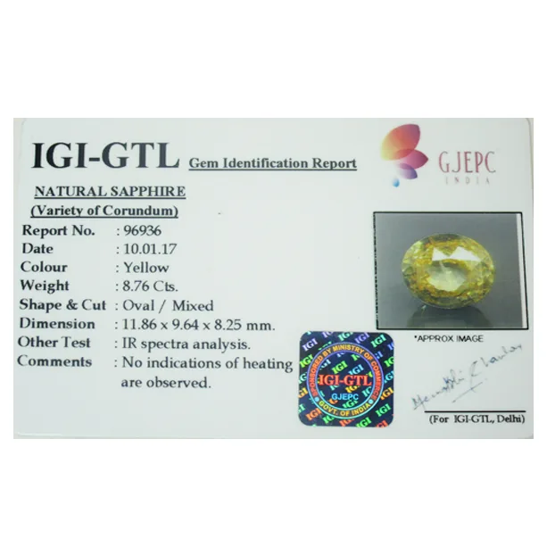 Yellow Sapphire 8.76ct.On-Demand view 2