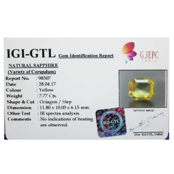 Yellow Sapphire 7.77ct On-Demand view 2