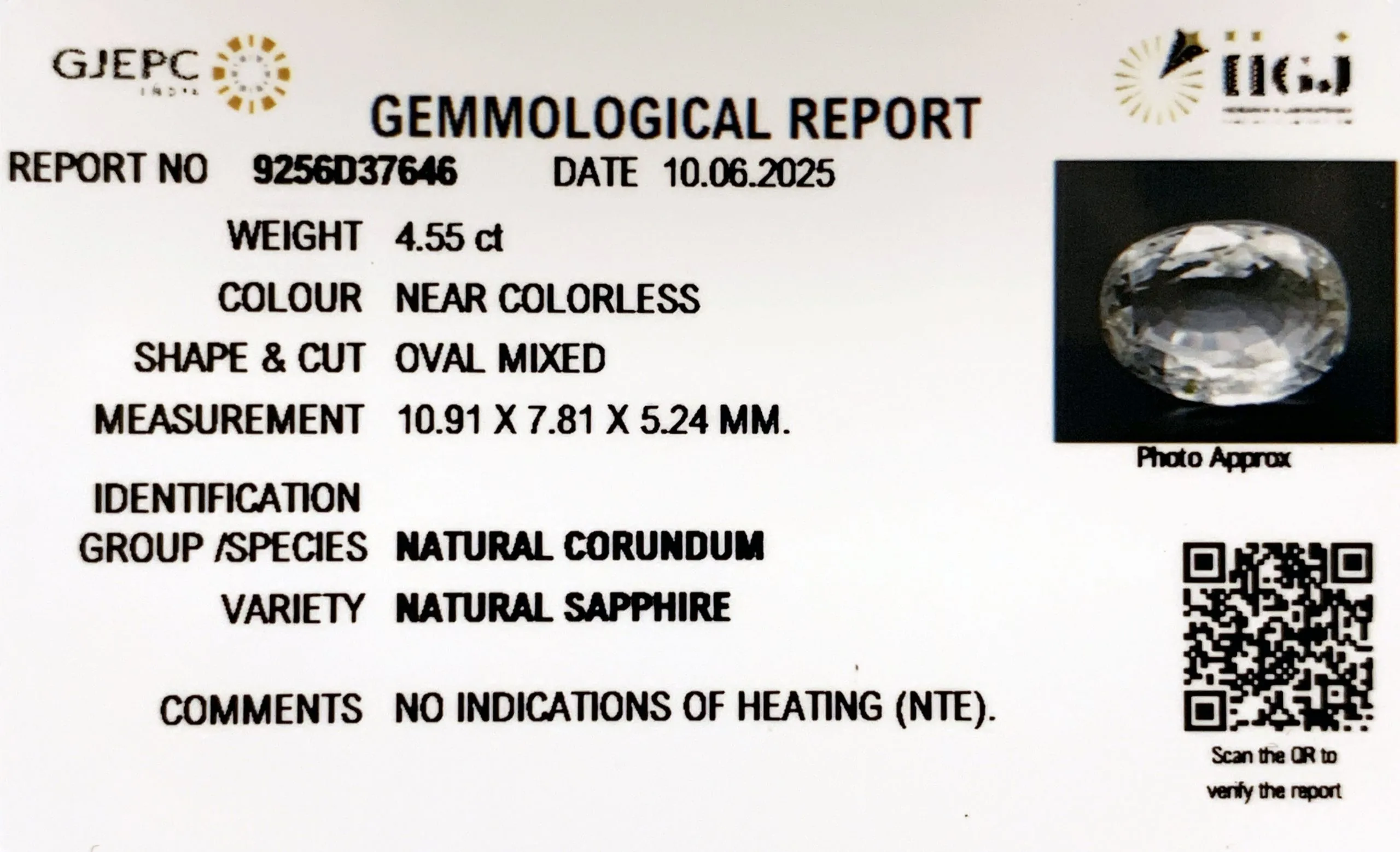 White Sapphire 4.55ct. (Luxury) view 2