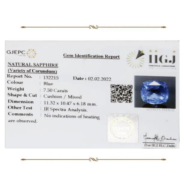 Blue Sapphire 7.50ct. (Luxury) view 2