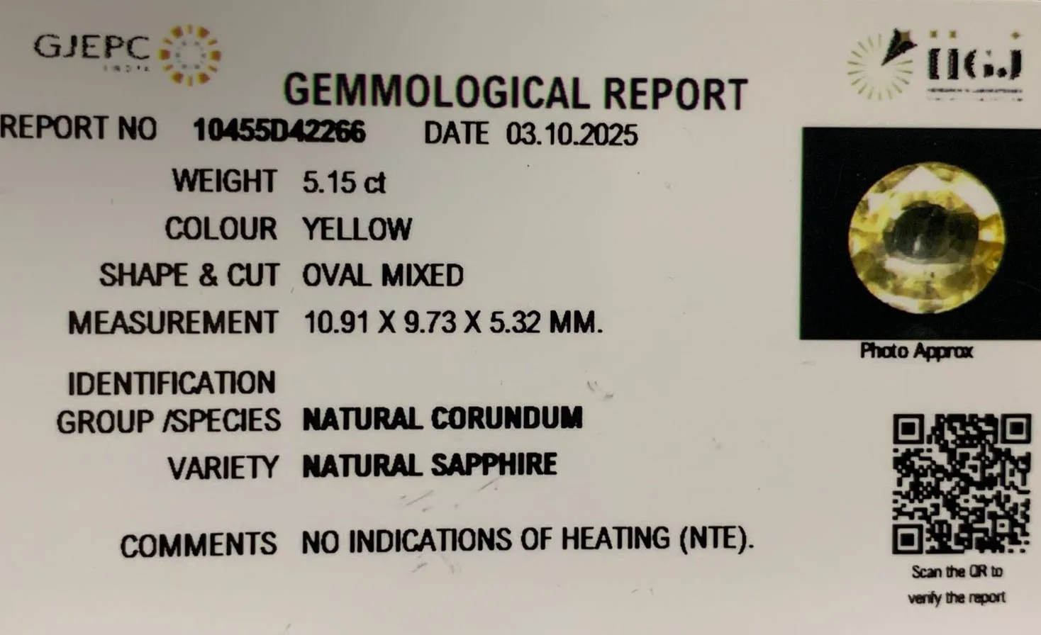 Yellow Sapphire 5.15ct. (Super Luxury) view 2