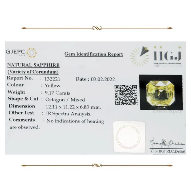 Yellow Sapphire 9.17ct On-Demand view 2