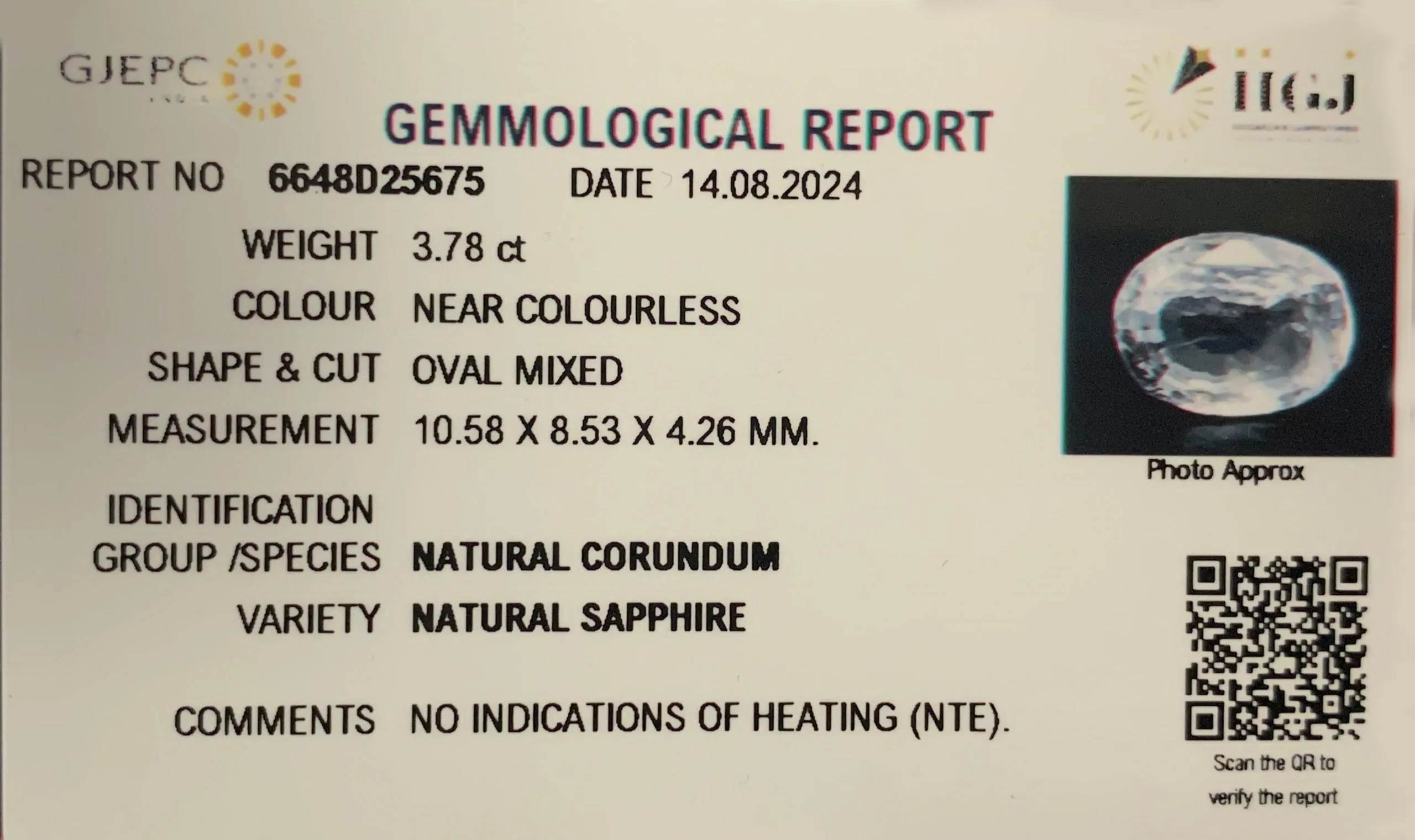 White Sapphire 3.78ct. (Luxury) view 2
