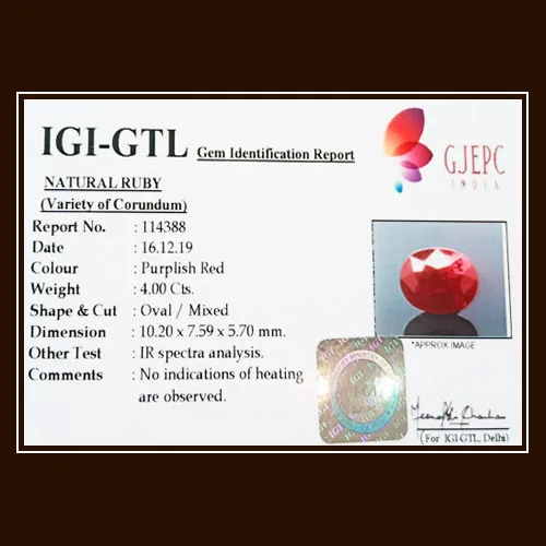 African Ruby 4.00ct. (Super Premium) view 2