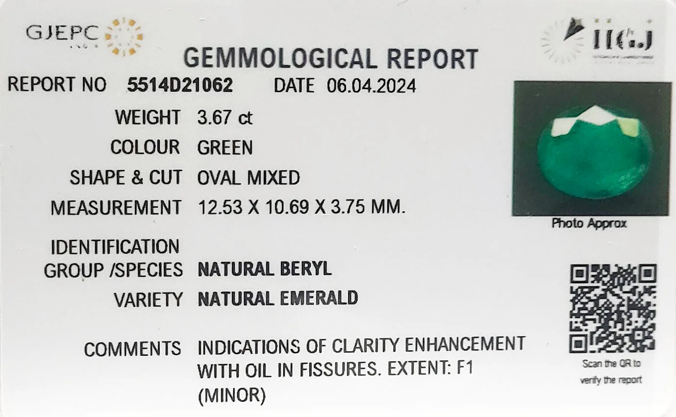 Emerald 3.67ct. (Super Premium) view 3