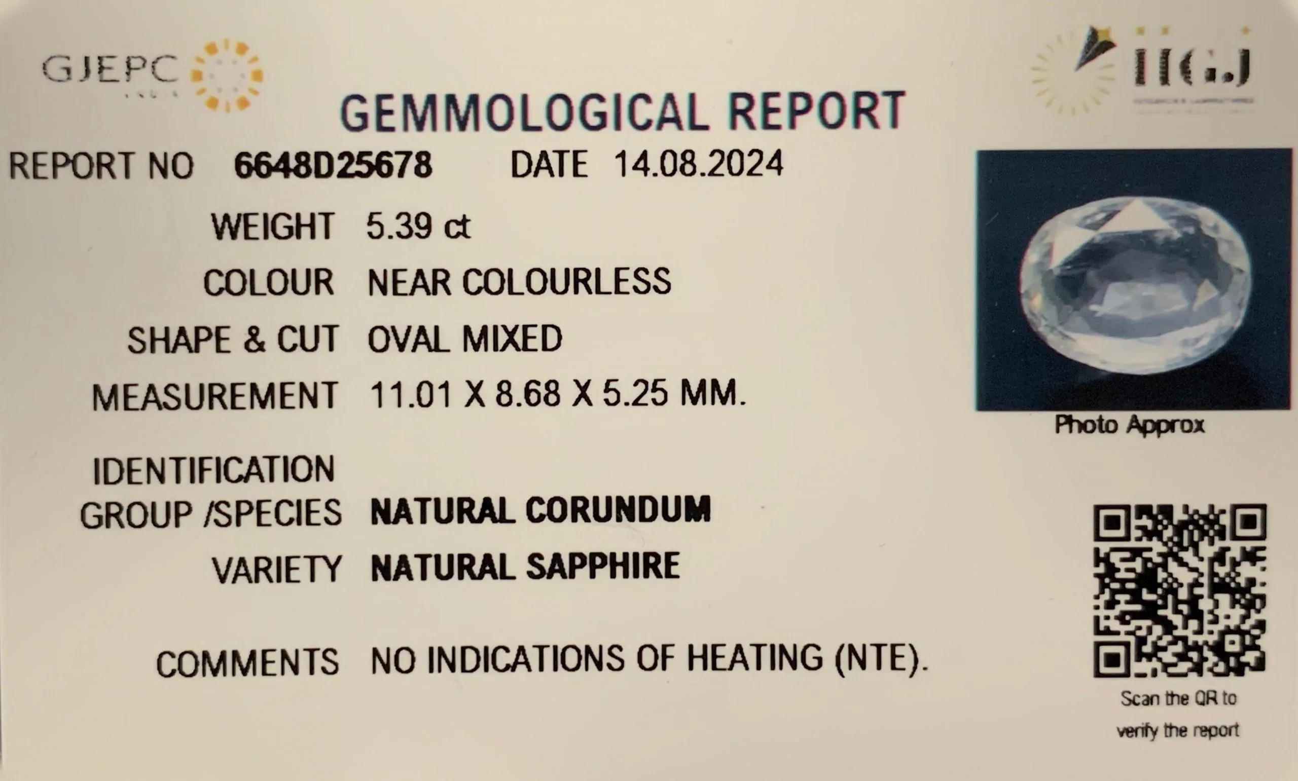 White Sapphire 5.39ct. (Luxury) view 2