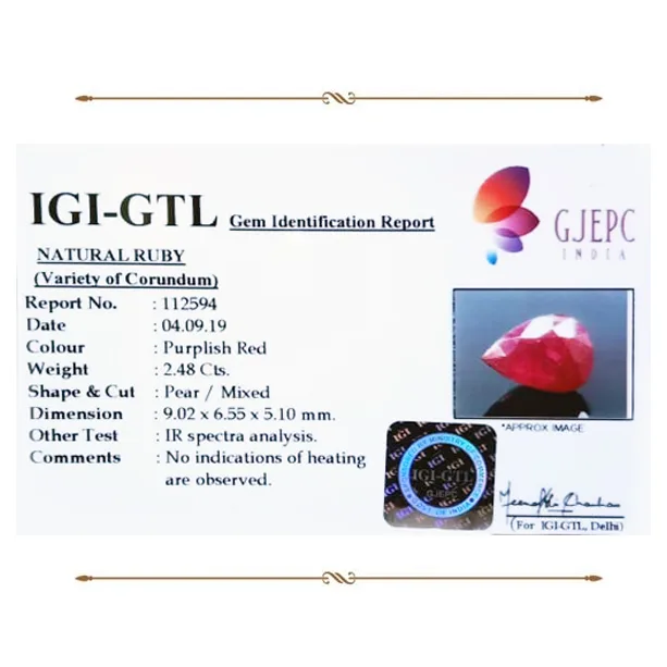 African Ruby 2.48ct. (Luxury) view 2