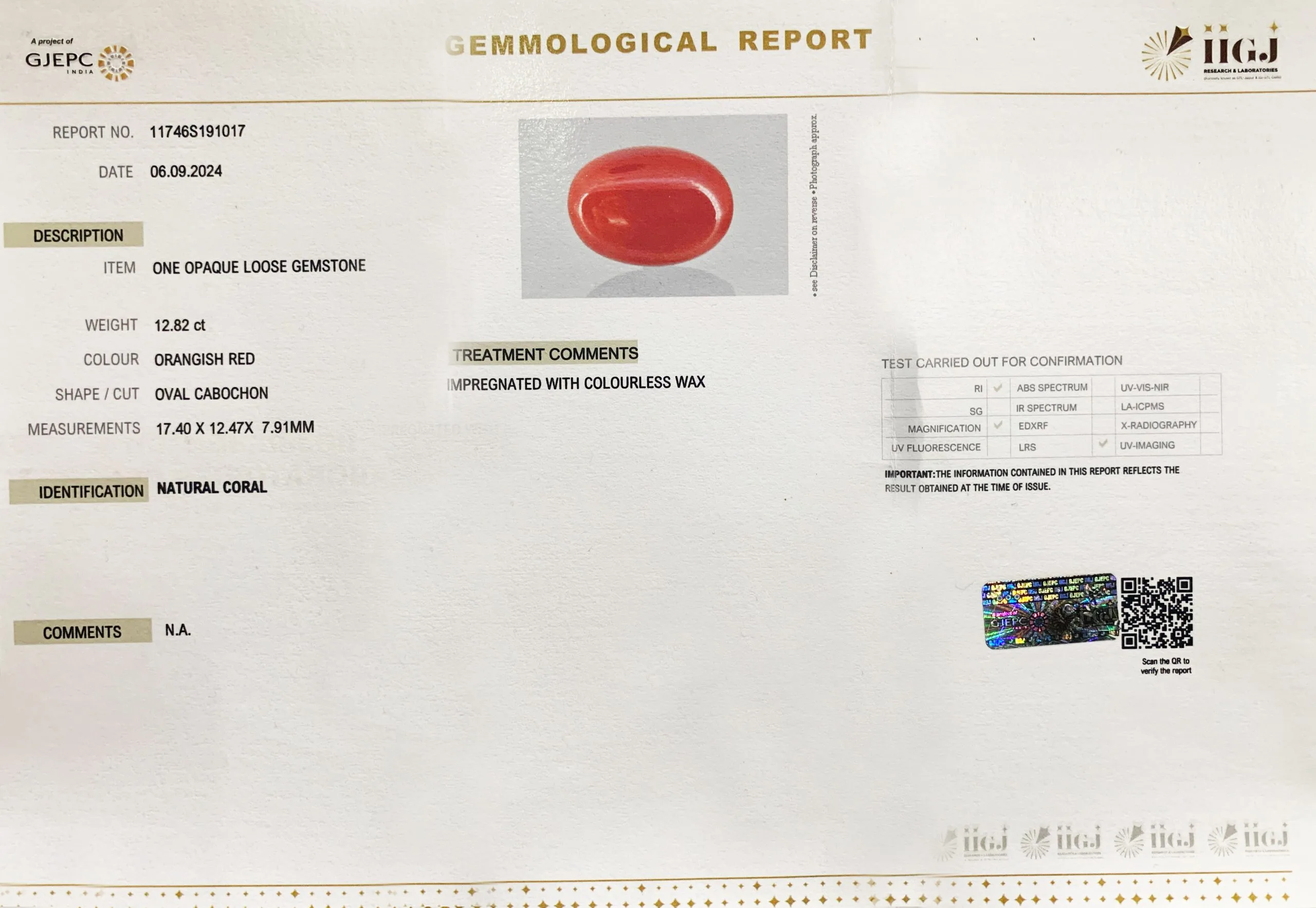 Japanese Red Coral 12.82ct-On Demand view 3