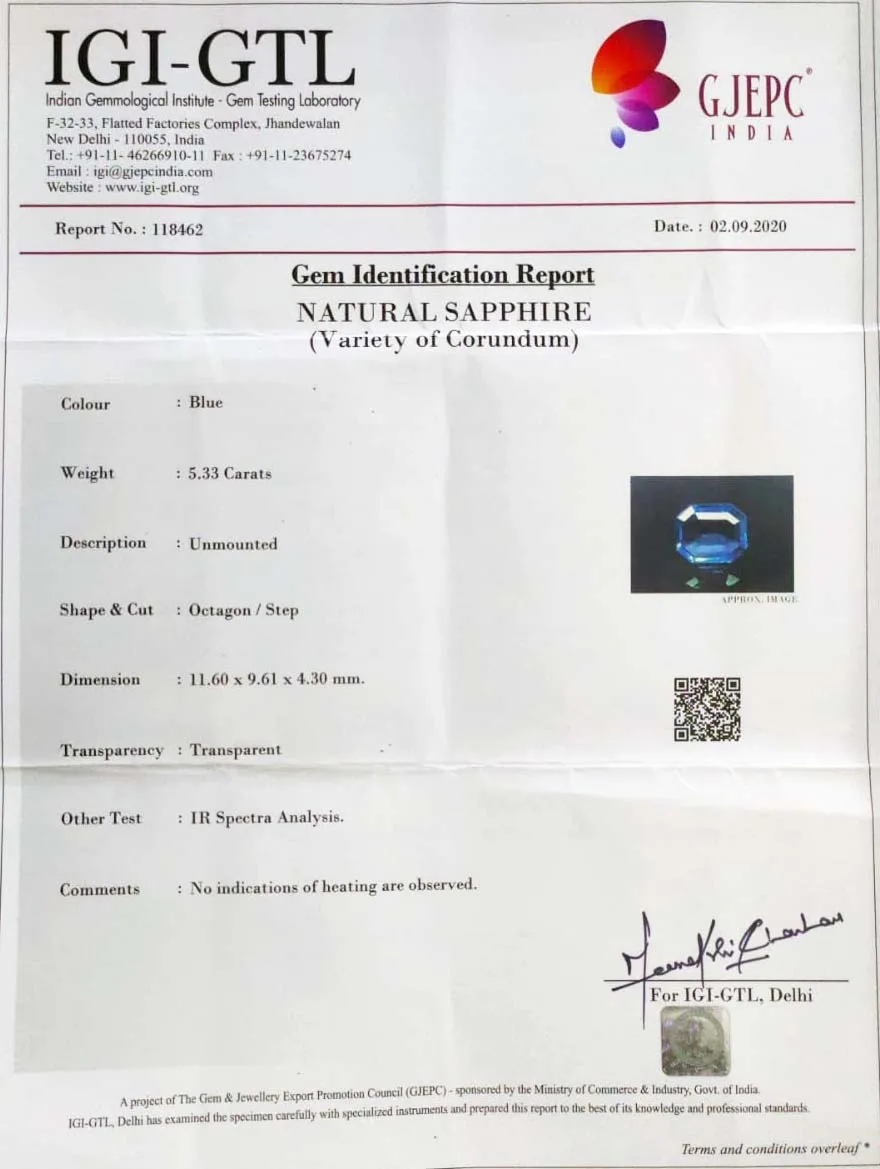 Blue Sapphire 5.33ct.On-Demand view 2
