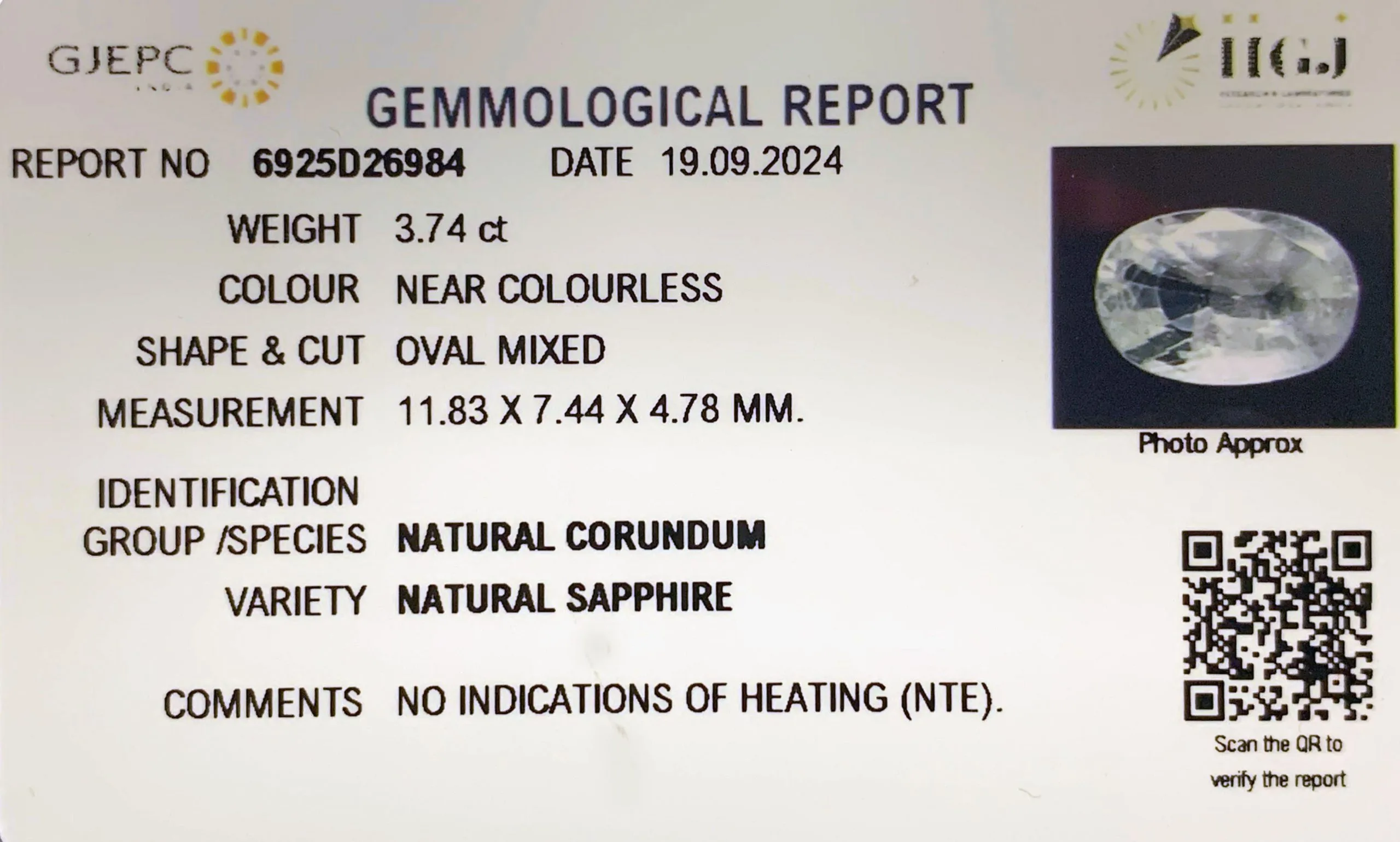 White Sapphire 3.74ct. (Premium) view 2